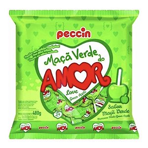 Pirulito Maçã Verde do Amor C /24un 480g