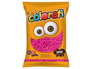 Pastilhas Chocolate Coloreti Mini Rosa Pacote 300g