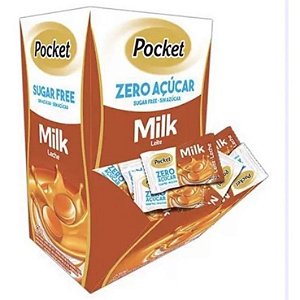 Bala Zero Açúcar Leite Milk Pocket Caixa C/100unid - 230g