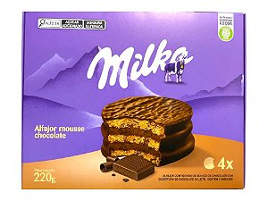 Alfajor Milka Argentino Mousse Chocolate Triplo C/ 4 Unid 220g