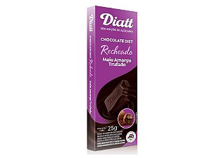Chocolate Diet Meio Amargo Recheio Trufas 25g - Diatt
