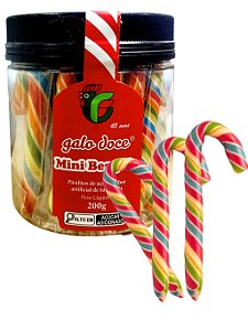 Bala Bengala Natal De Caramelo Galo Doce C/ 15unid 200g