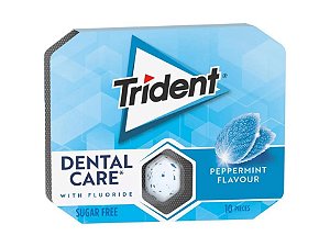 Chiclete Trident Dental Care Fluorid Peppermint 17g - Importado
