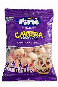 Bala Fini Caveira Recheada Cereja Gelatinas 250g
