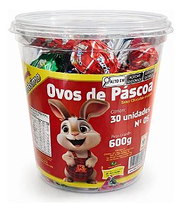 Ovos De Páscoa Chocolate Pote C/30 Unidades  600g  Sortidos