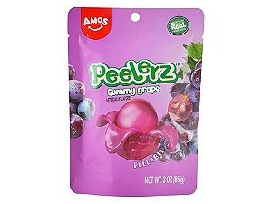 Bala Descascável 3D Peelerz Gummy Uva Amos 65g Importada