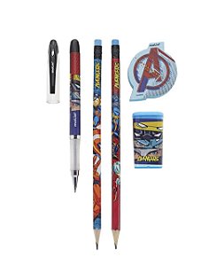Conjunto escrita Avengers 5 itens