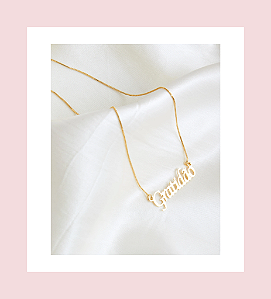 Colar Gratidão 45cm Semijoia banhado a ouro 18k