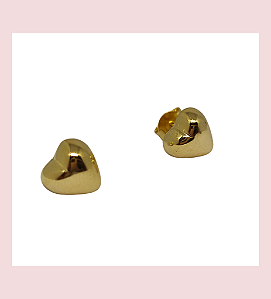 Brinco Pequeno Coração - Semijoia banhada a ouro 18k.