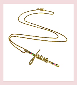 Colar 45cm com pingente Jesus Semijoia banhada a ouro 18k