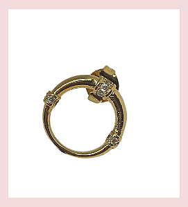 Círculo com zircônia - Semijoia banhada a ouro 18k