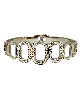 Bracelete com strass. Aço inóx