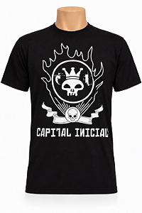 CAMISETA MASCULINA CAPITAL INICIAL FOGO PRETA