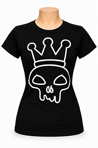CAMISETA FEMININA COROA VAZADA 2026 PRETA
