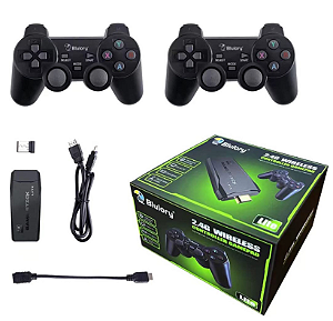 Console Retro Blulory Game Stick X1 1000 Jogos 4K UHD 2 Controles Sem Fio - Preto