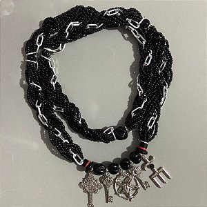 Braja 7 fios Exu com corrente