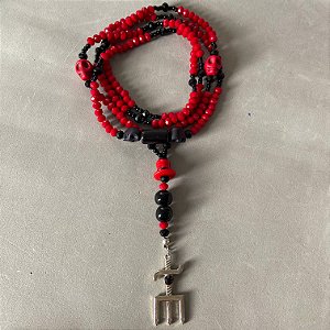 Guia Exu veludo em cristal