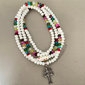 Guia de 7 linhas em cristal branco