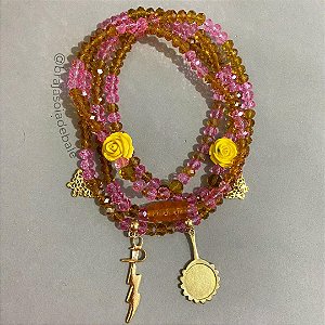 Guia de Oxum dourada e rosa