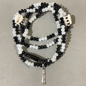 Guia de Omolu em cristal com buzios