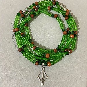 Guia de Oxossi/Caboclo em cristal com sementes 2