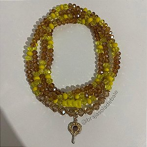 Guia de oxum dourada e amarela em cristal