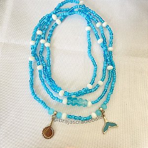 Guia de Iemanja azul e branca miçanga