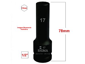 Soquete Impacto Sextavado Enc. 1/2" x 17 x 78mm Sigma Tools