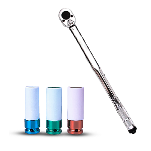 Kit Pé de Cachorro - Torquímetro de roda 1/2" (28 a 210Nm) + Soquetes (17, 19 e 21mm)