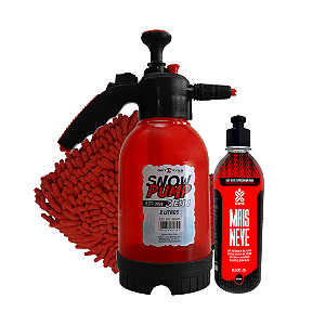 Kit Lavagem Automotiva - Snow Pump + Shampoo Mais Neve + Luva Microfibra