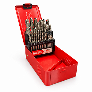 Jogo de Brocas em Aço com 29 Peças 1/16” a 1/2” Rocast - 5,0162