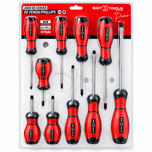 Jogo com 10 Chaves Fenda e Phillips Sigma Tools - 0601210103