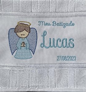 Toalha Lavabo Anjo Menino Batizado