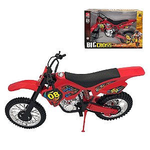 Moto de Motocross de Brinquedo com Apoio - Vermelho (364VM)
