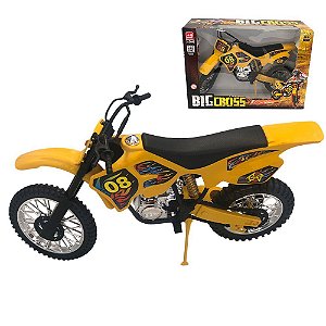 Moto de Motocross de Brinquedo com Apoio - Amarelo (364AM)
