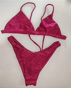 Conjunto Asa Delta Fucsia Glitter