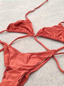 Conjunto Cortininha Terra Cota Glitter