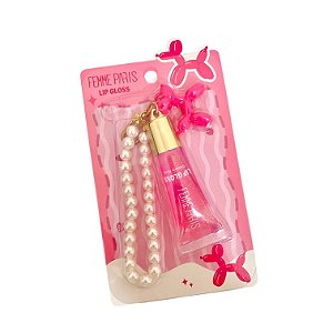 Lip Gloss + Chaveiro Fofo Famme Paris