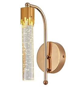 Arandela Parede Dourado Cristal 10x24cm 5W 3000K - DCB02109D