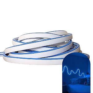 Fita LED Neon 120Leds Azul Escuro 12V RGB Rolo 5mt - 43502