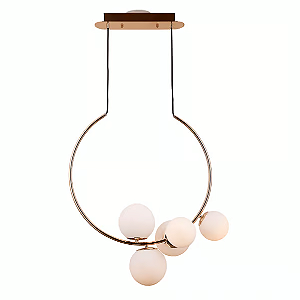 Pendente Lustre Nero Dourado 60x30x69cm 5xG9 50W - MM002G
