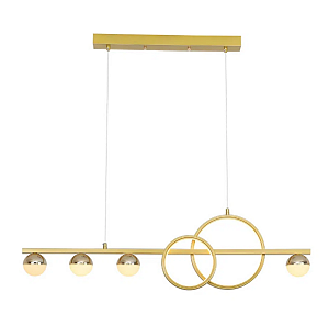 Pendente Lustre PIU Dourado 95x8x31cm 34W 3000K - KA008