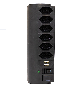 Filtro de Linha 6 Tomadas + 2 USB c/ Protecao - 412