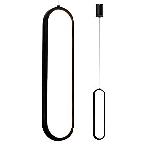 Pendente Led 40×10cm 20W 3000K Metal Preto - DCD03024D
