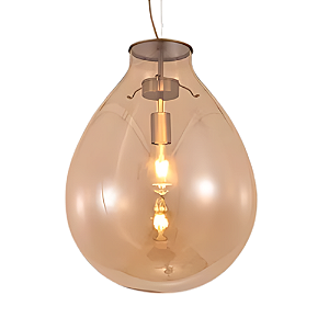 Pendente 48×62cm 3xE27 Metal Bronze Vidro Conhaque - DCD04012D