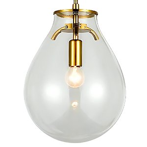 Pendente Caju Vidro Transparente 48cm E27 Bella