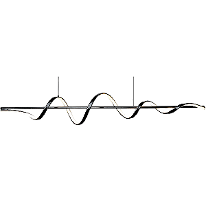 Pendente Led 120cm 40W 2800Lm 3000K Aluminio Preto DCD03252D