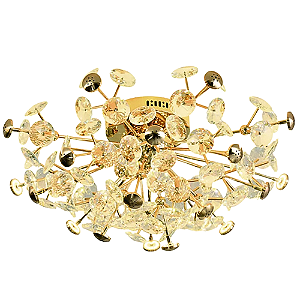 Plafon 72X35cm 20xG4 Metal Gold Cristais DCX06218D
