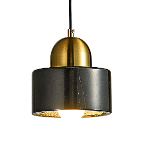Pendente Nordic 15x14cm E27 Bolinha Dourado Preto BC007B