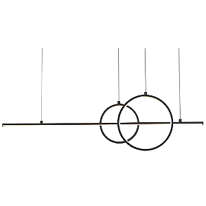Pendente Led Anima 4x91x30cm 32W 1600Lm 3000K Preto KA006B